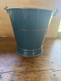 (Verkocht)Petrol  blauwe aardappel emmer