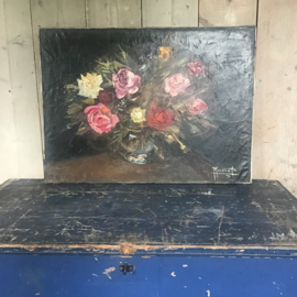 Groot robuust bloemen schilderij