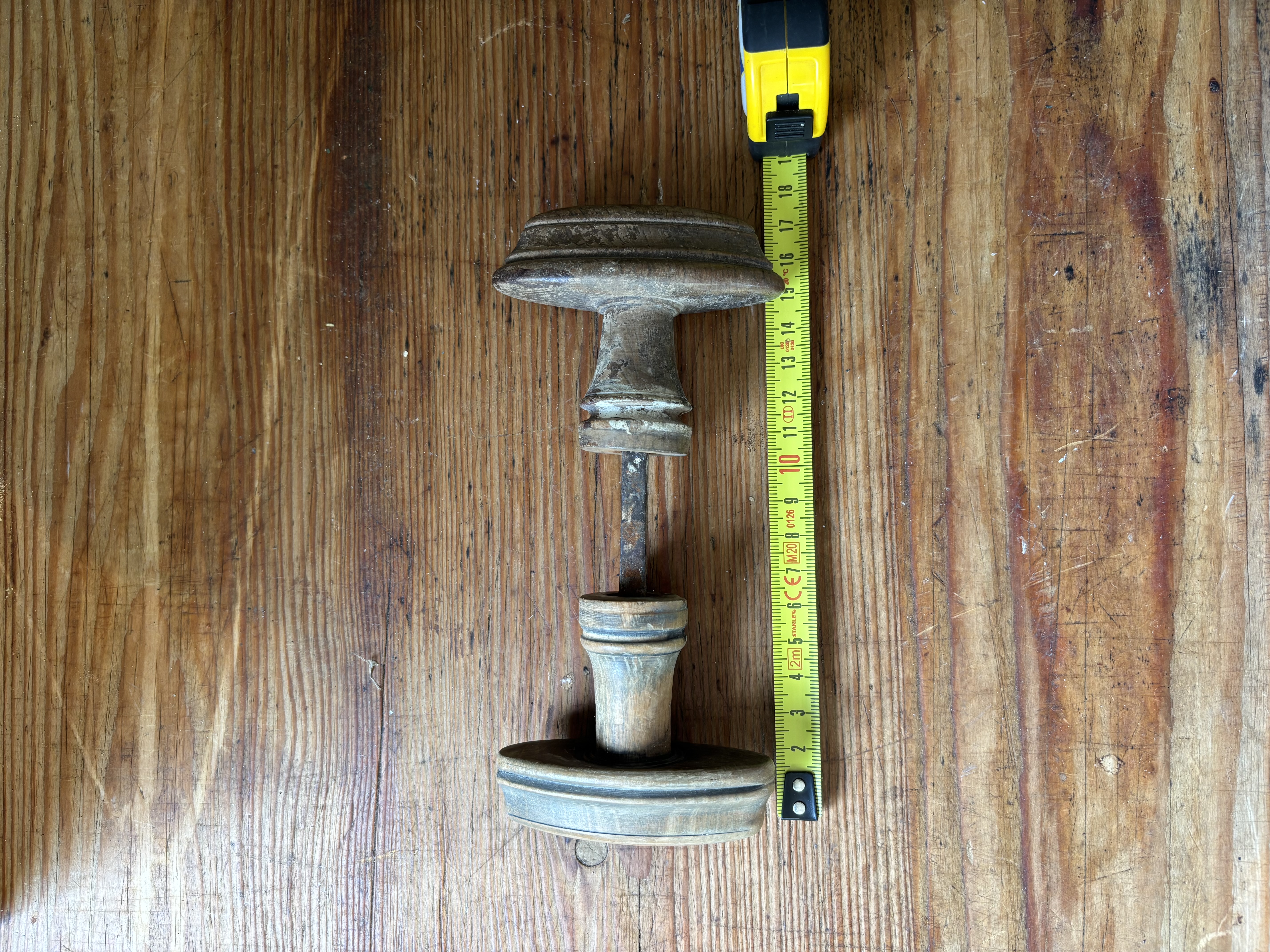 Houten dubbele knop nr 10