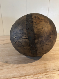 Antieke houten bowling/kegel bal