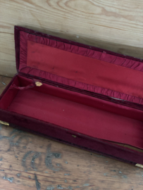 Bordeaux velours handschoenen doosje