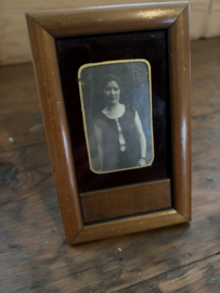 (Verkocht)Houten fotolijstje met rechthoek kader