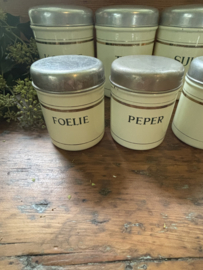 Complete bussen set crème groene letters