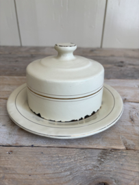 Emaille botervloot crème kleurig