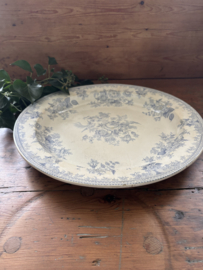 Engels zacht blauw groot oud bord