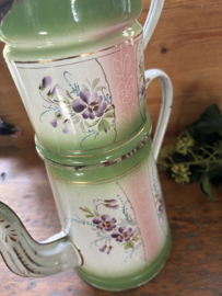Gebloemde koffiepot groen/roze
