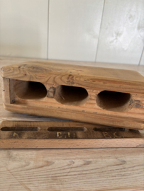 Houten spaarpot schuif