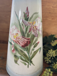 Grote bloemen emaille waterkan