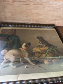(Verkocht)Prent twee hondjes
