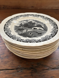 Boerenhoeve Zwart ontbijtborden