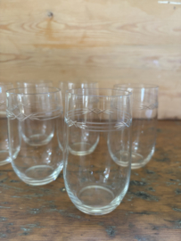 (Verkocht)6 geslepen limonade glazen