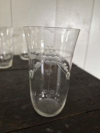 6 limonade glazen geslepen