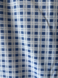 Blauw geruit dekbed
