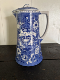 Teadrinker blauwe chocoladepot