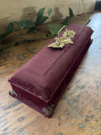 Bordeaux victoriaans handschoenen doosje