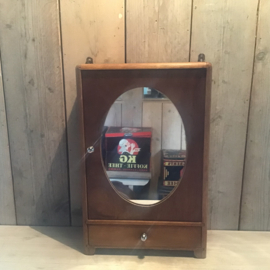 Jaren 60 teak spiegelkastje