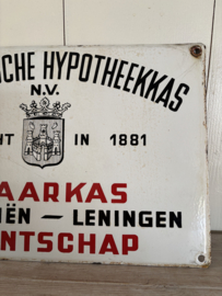 Emaille reclamebord hypotheekkas