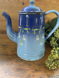Blauw bloemen keteltje