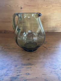 (Verkocht)Groen glazen sapkan