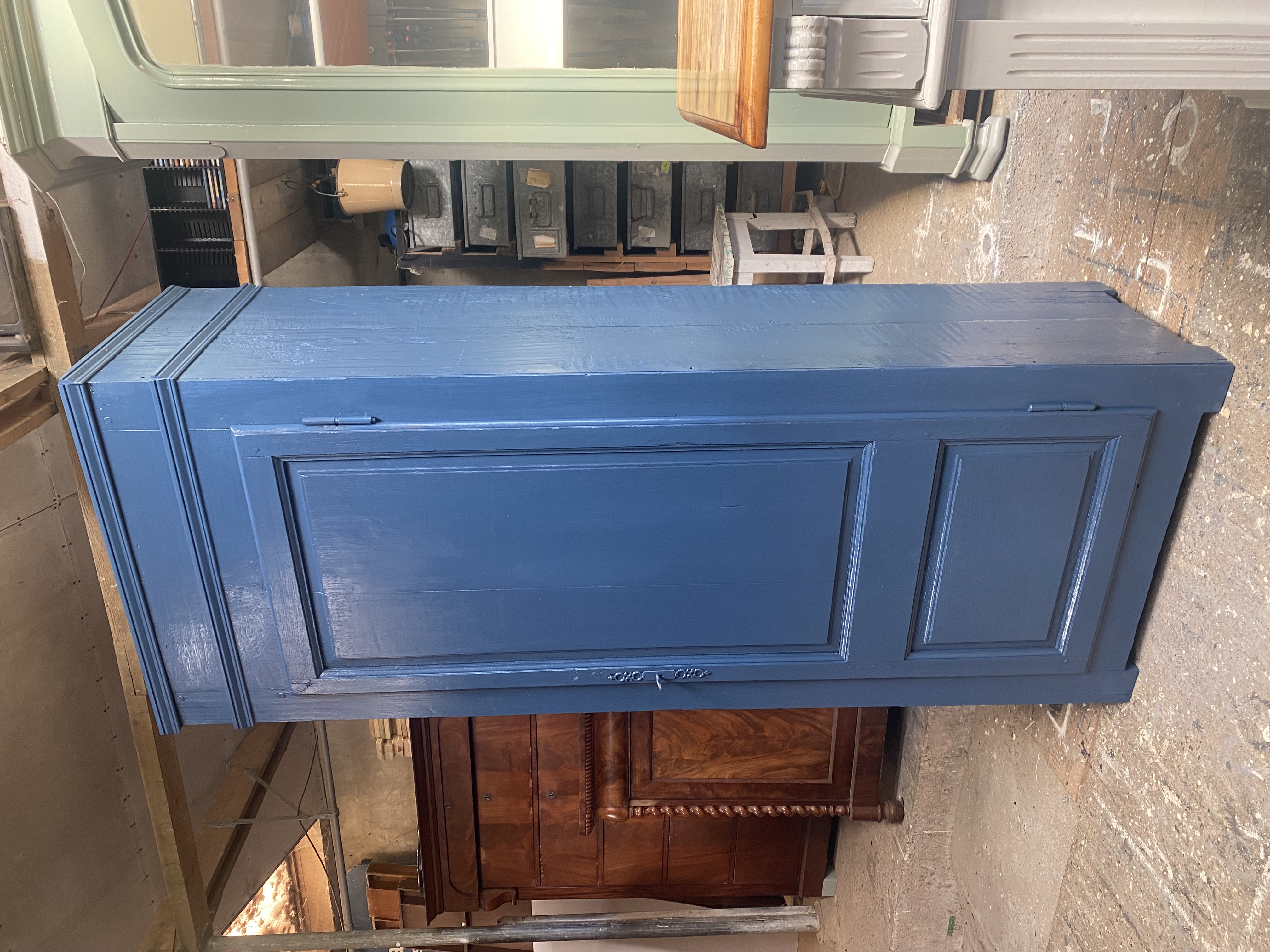 Oude Boerenblauwe eendeurskast
