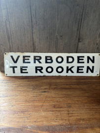 Verboden te rooken oud emaille bord
