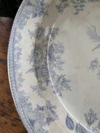 Engels zacht blauw groot oud bord