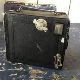 Box camera met leren tasje