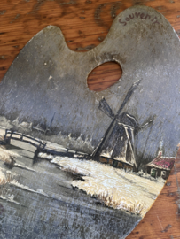 Schilderijtje op schilderspalet