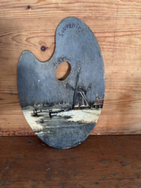 Schilderijtje op schilderspalet