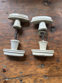 Dubbele wit houten deurknop