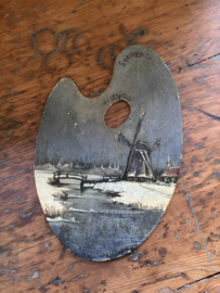 Schilderijtje op schilderspalet