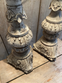 Set prachtige houten kandelaars