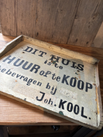 (Verkocht)Huis te koop of te huur bord