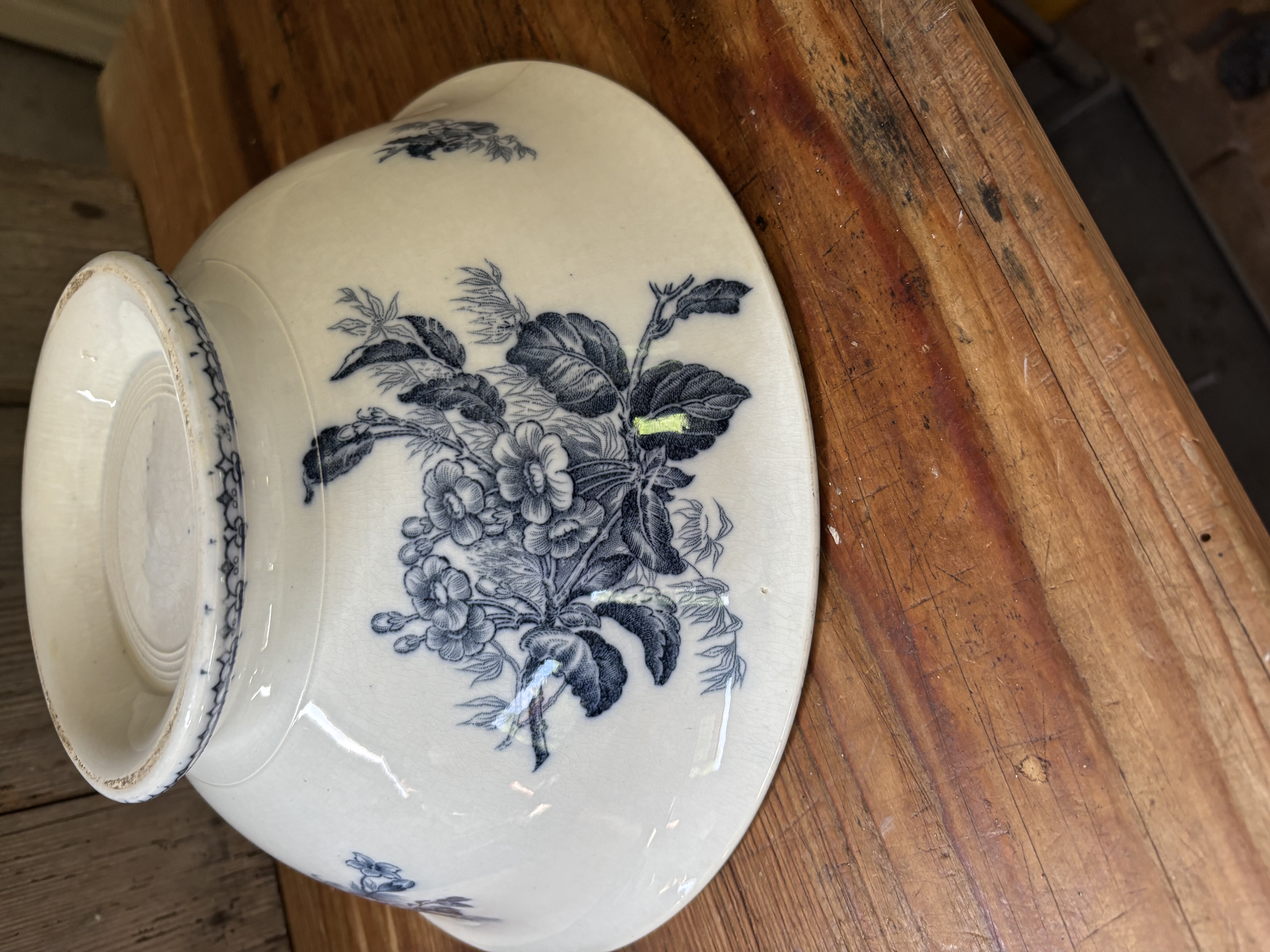 Prachtige blauwe bloemen schaal