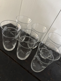 6 limonade glazen geslepen