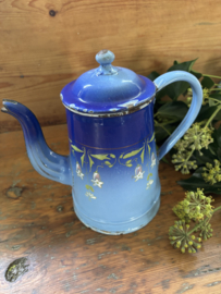 Blauw bloemen keteltje