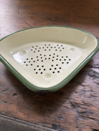 (Verkocht)Gootsteen bakje crème groen