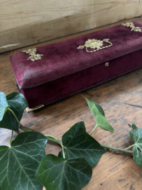Bordeaux velours handschoenen doosje