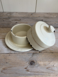 Emaille botervloot crème kleurig
