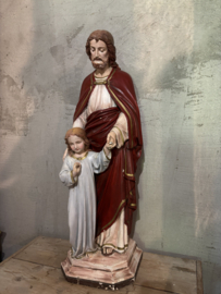 Beeld Josef met jonge Jesus