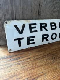 Verboden te rooken oud emaille bord