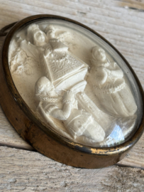 (Verkocht)Meerschuim medaillon maria