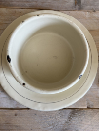 Emaille botervloot crème kleurig