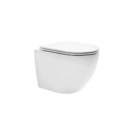 Easylux Maki hangtoilet Cycloneflush rimless PACK (hangtoilet + zitting met softclose) - zonder spoelrand - wit - 520 x 365 mm