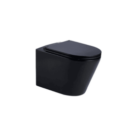 Easylux Brio hangtoilet PACK (hangtoilet + zitting) 360 x 520 mm - zonder spoelrand - softclose - quick release - zwart mat