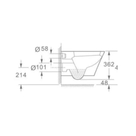 Easylux Brio hangtoilet PACK (hangtoilet + zitting) 360 x 520 mm - zonder spoelrand - softclose - quick release - zwart mat