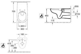 Verlengd Hangtoilet Villeroy & Boch ViCare