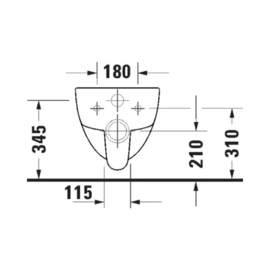 Duravit D-Code wandtoilet Rimless zonder spoelrand 540 x 370 x 360 mm - wit