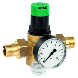 Braukmann D06F-AM drukregelaar met manometer FF 3/4 x 3/4 - 1,5-6 bar - max 40 °C