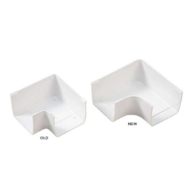 Platte bocht 90° 80 x 60 mm Optimal - wit